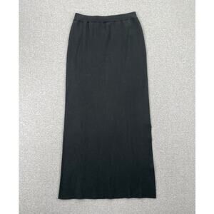 90s Vintage Lord & Taylor Knit Maxi Skirt Womens S Black Cotton Stretch Blend